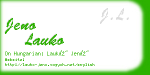 jeno lauko business card